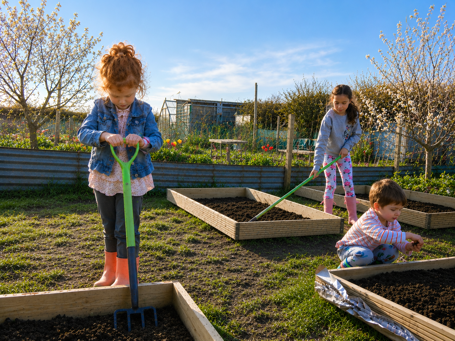 Children gardening together: signs of growth in the whole child